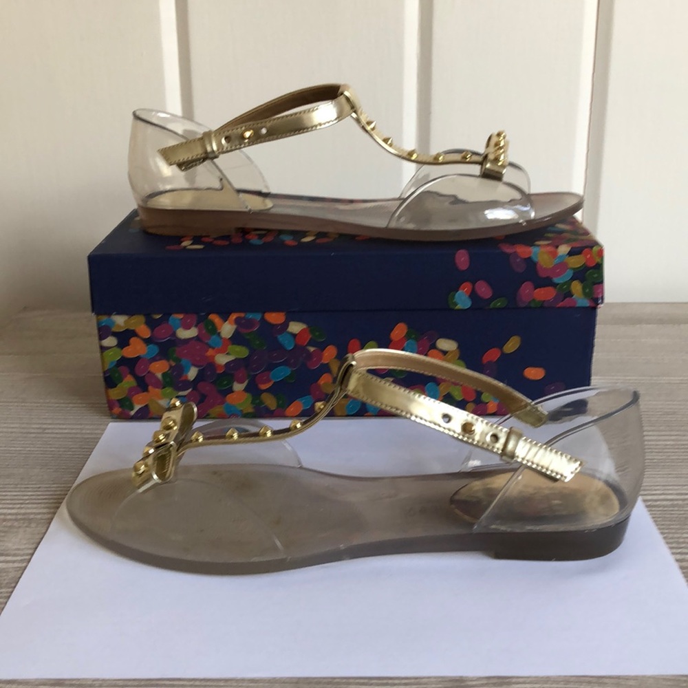 StuartWeitzmanNiftyClearJelly/Gold Leather/Studs10